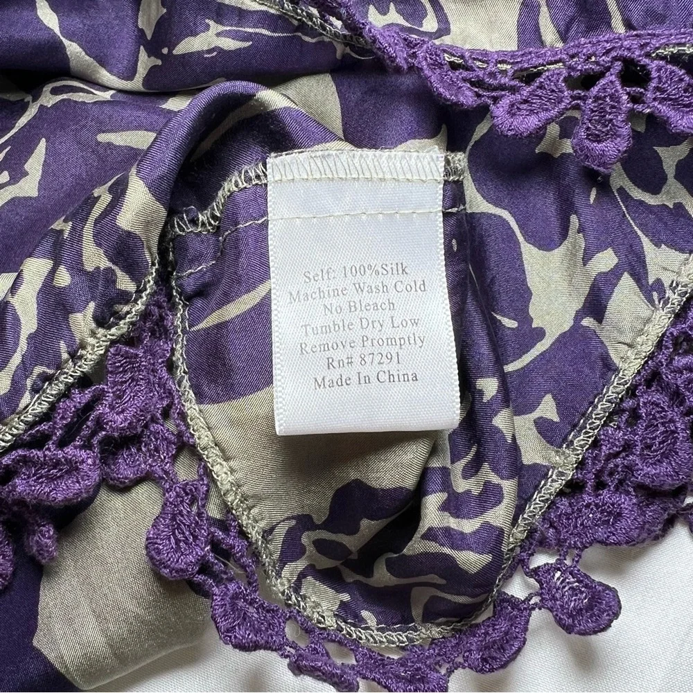 Johnny Was 100% Silk 3/4 Sleeve Tunic Top - Picture 5 of 5